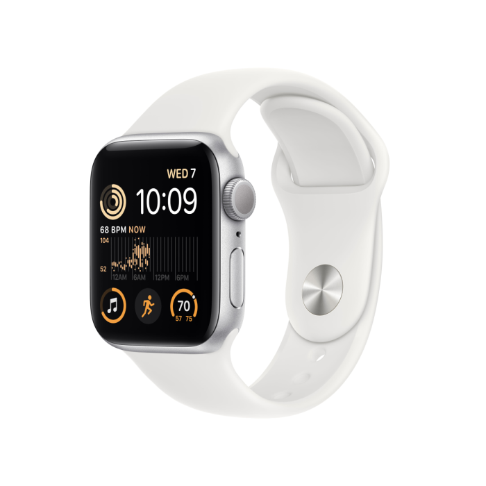Apple Watch SE GPS Cellular 40mm Silver Aluminium Case with White Sport Band Regular