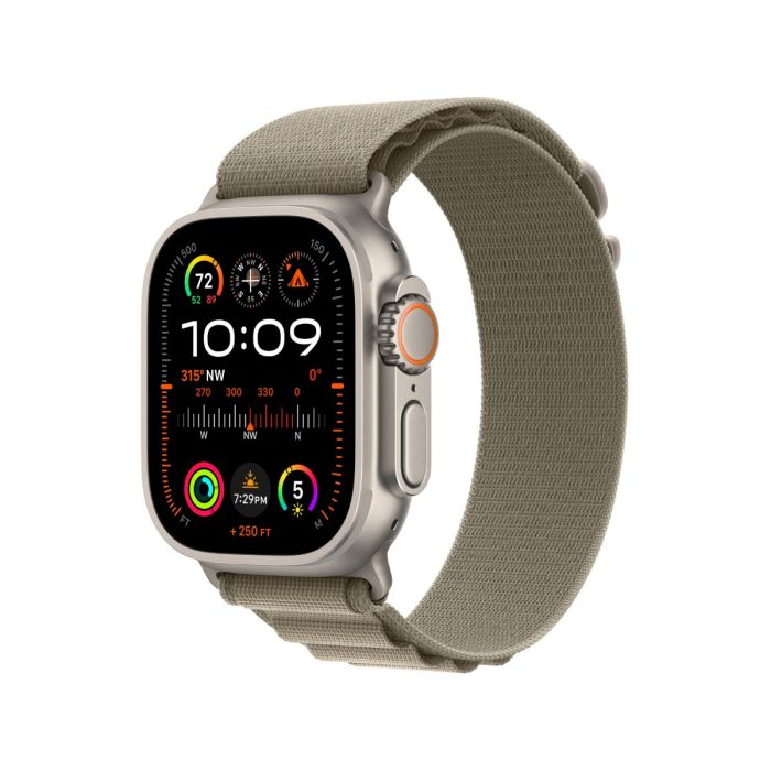 Apple Watch Ultra 2 Titanium Case with Olive Alpine Loop Medium