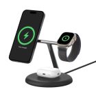 Belkin BoostCharge Pro 3-in-1 Magnetic Wireless Charging Stand with iPhone, Apple Watch and AirPods