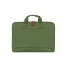 green bag with two handles on the top and zips