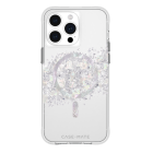 Case Mate iPhone 15 Pro Max Case with MagSafe - Karat Touch of Pearl with silver and mother of pearl detail. Back