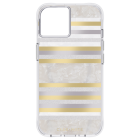 gold silver and white horizontal stripes across cover