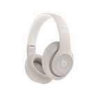 Right side of the Beats headphones with the power button and headphones' undetachable  cushions.