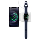Wireless charger with iPhone and Apple Watch in position on charger