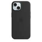 Apple iPhone 15 Silicone Case with MagSafe - Black. Back