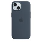Apple iPhone 15 Silicone Case with MagSafe - Storm Blue. Back