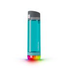 sea glass smart water bottle with glow lights at the bottom