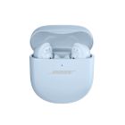 earbuds inside case with lid opened