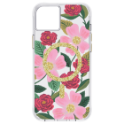 garden rose pattern on case with MagSafe symbol 