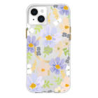 Rifle Paper iPhone15 Plus Case with MagSafe - Pastel Marguerite floral design with purple, yellow and green accent colours. Back