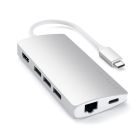 adapter with 5 different connection ports on the one side and 2 on the front