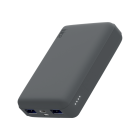 Grey Juice power bank with 2 x USB-A, 1 x USB-C and Micro-USB Ports