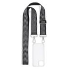 Woman On The Move iPhone Woven Strap with Glitter Stripes & Silver and clear case