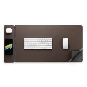 Display of Journey ALTI Wireless Charging Deskmat - Dark Brown