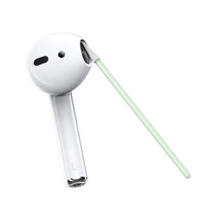 cleaning the speaker part of the AirPods 