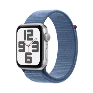 Front screen view of Silver Aluminium Case Apple Watch with digital crown& side button