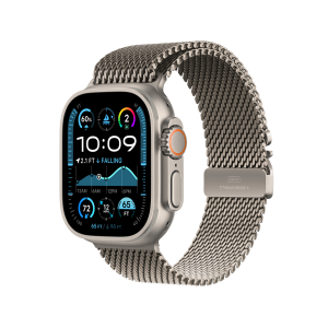 Apple Watch Ultra 2 49mm Natural Titanium Case with Natural Titanium Milanese Loop - S