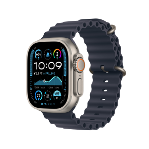 Apple Watch Ultra 2 49mm Natural Titanium Case with Navy Ocean Band