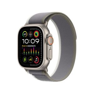 Front screen view of Apple Watch with digital crown, side button, Three‑Microphone Array and  Depth Gauge on the right side of the watch