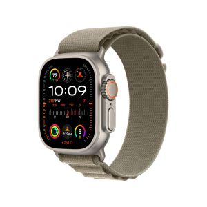 Front screen view of Apple Watch with digital crown, side button, Three‑Microphone Array and  Depth Gauge on the right side of the watch
