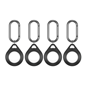 KeyBudz AirTag Secure Dock (4 Pack) - Black