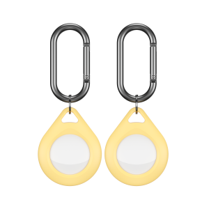 KeyBudz AirTag Secure Dock (2 Pack) - Pastel Yellow
