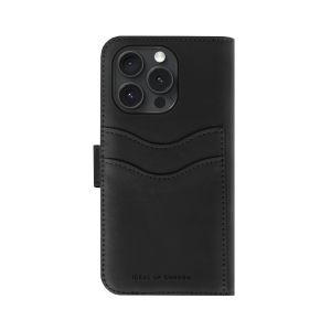 Back of the Ideals of Sweden wallet case for the iPhone 16 Pro, highlighting the cutout for the rear three-camera system and the two card slots