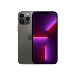 Two iPhone 13 Pro models placed back to back, one showing the 6.1-inch display screen and the other the rear 3 camera system