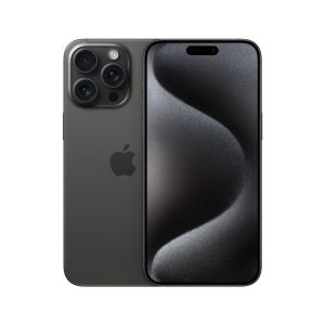 Black Titanium iPhone 15 Pro Max 6.7‑inch (diagonal) all‑screen OLED display and dual camera system