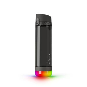 smart water bottle with glow lights on the bottom