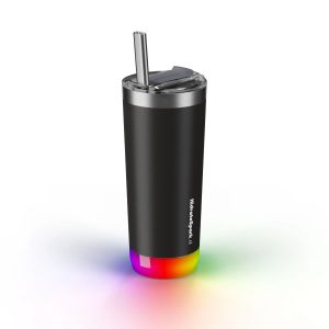 smart tumbler glass with glow lights at the bottom