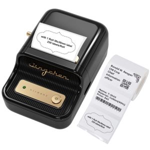 Black Label printer with role of labels