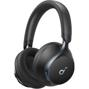Anker soundcore Space One Active Noise Cancelling Headphones - Black. Front and side view