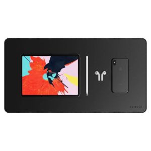 deskmate mat with iPad Apple Pencil AirPods and iPhone placed on top