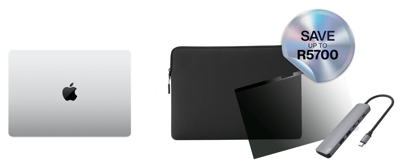 MacBook with bag, screen protector and USB-C hub. Save over R3000