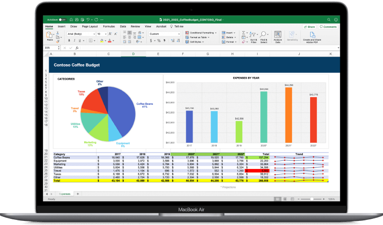 MacBook running Excel
