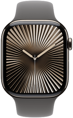 Apple Watch Series 10 Slate Titanium Case with Black Sport Band