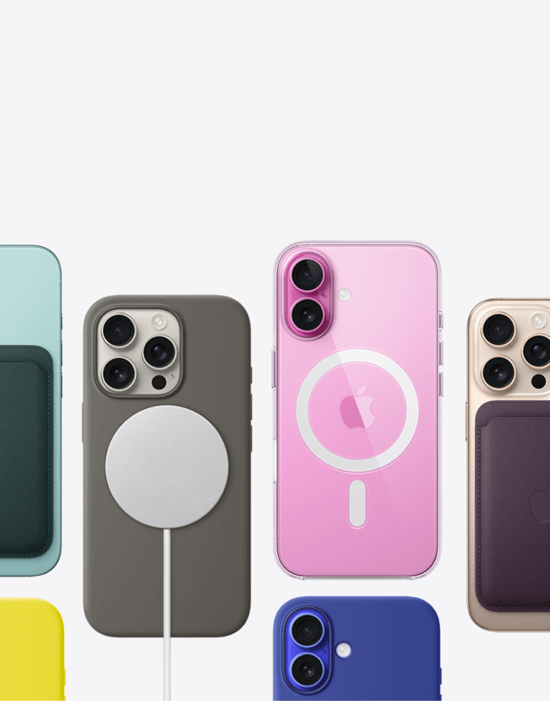 A wide range of Apple covers and cases in various colours and styles.