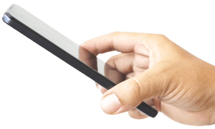 Hand holding iPhone