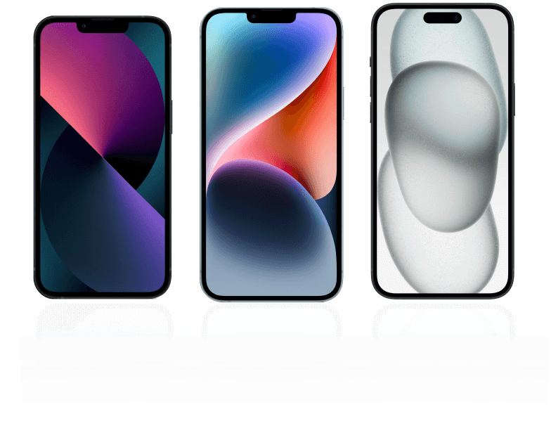 A range of different iPhone devices.