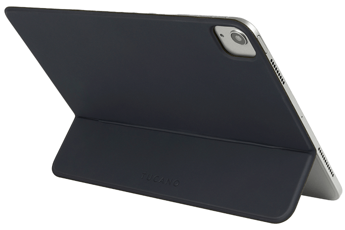 An iPad protected by the slim magnetic cover by Tucano.