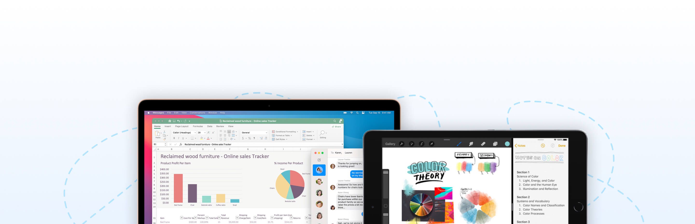 iPad showing various Apps