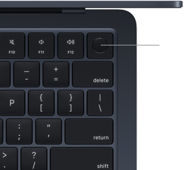 Touch ID sensor located in top-right corner of MacBook Air keyboard