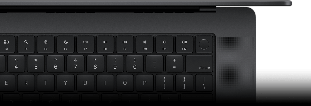Top view of Magic Keyboard with Touch ID.