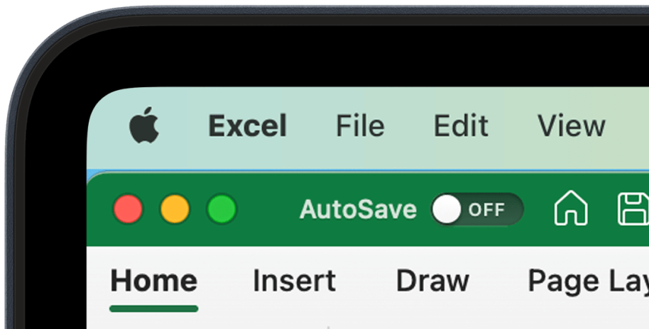 MacBook running Excel