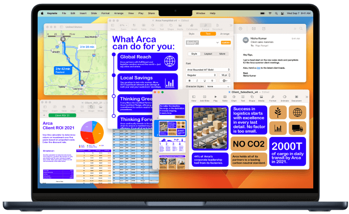 MacBook running various apps