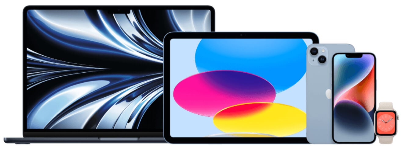 MacBook, iPad, iPhone and Apple Watch