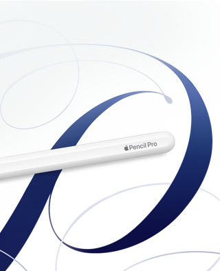 Apple Pencil Pro lying flat on some creative hand-drawn designs